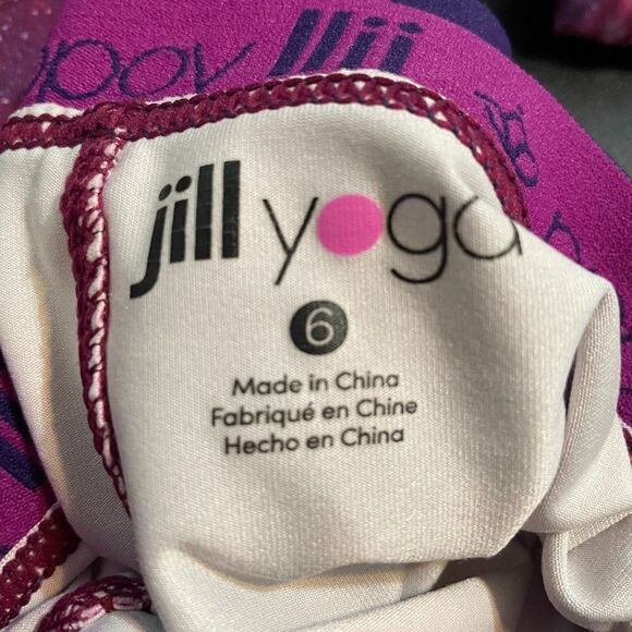 JILL Yoga Girls Pink Stars Solar System Leggings Size 6 - Picture 4 of 5